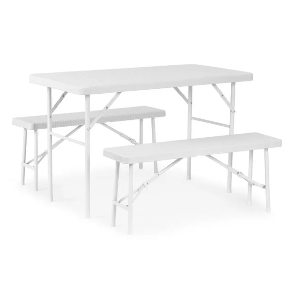 Catering szett 120 cm-es asztal 2 pad bankett szett - FEHÉR | RAK-120D WHITE