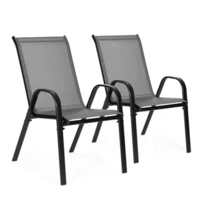 Kerti székek készlete a teraszra, erkélyre, szürke | SC-092KD DARK GRAY