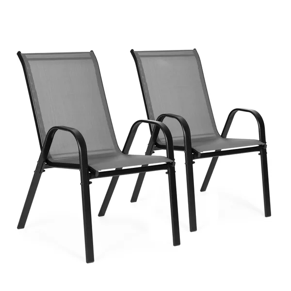 Kerti székek készlete a teraszra, erkélyre, szürke | SC-092KD DARK GRAY