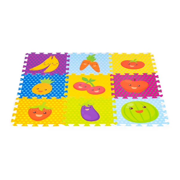Habszőnyeg gyerekeknek gyümölcs puzzle 9 elem 86x86cm IPLAY IPLAY | 0393