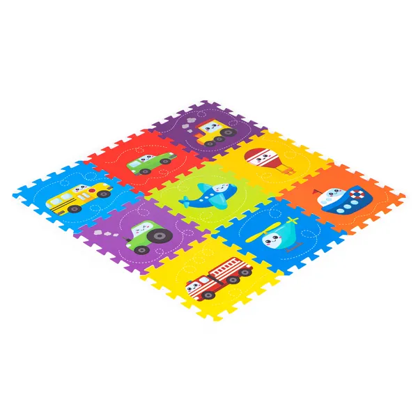 Habszőnyeg gyerekeknek járművek puzzle 9 elem 86x86cm IPLAY IPLAY | 0392
