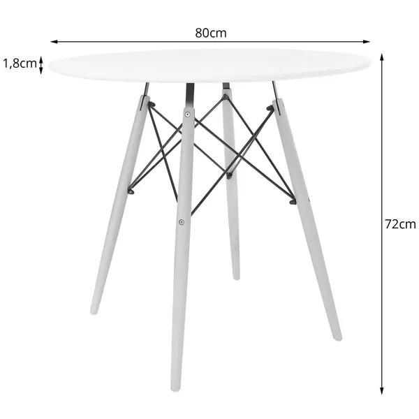 Kerek asztal 80cm fa modern - fekete / fekete lábak 80cm | model_3778_1-TODI-ETX80