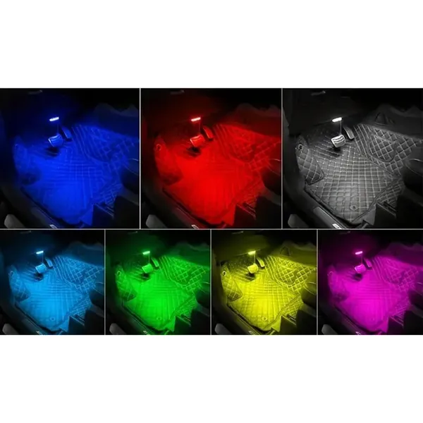 6 led rgb autóbelső világítás vezeték nélküli kiegészítő