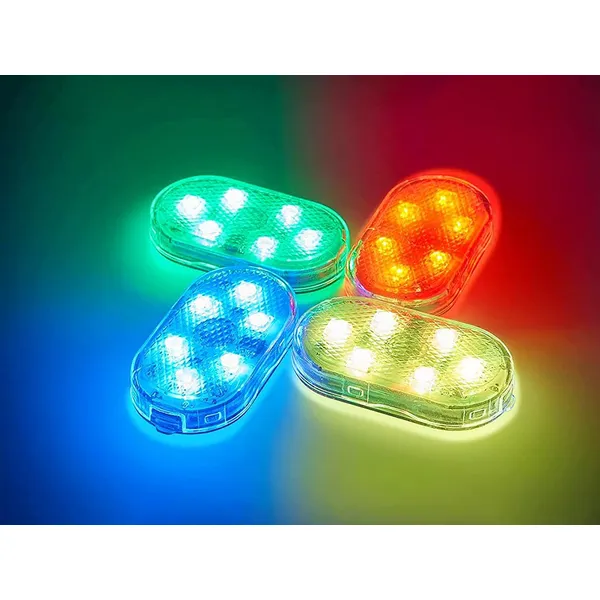 6 led rgb autóbelső világítás vezeték nélküli kiegészítő