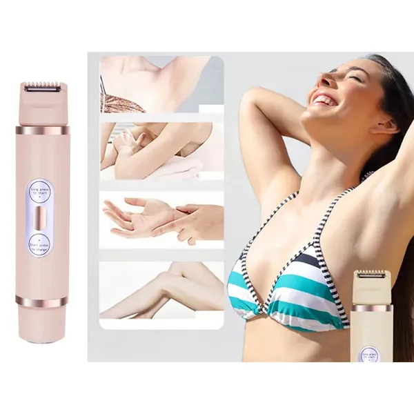 Női arc és bikini trimmer 2 az 1-ben, usb, 2 borotvafej