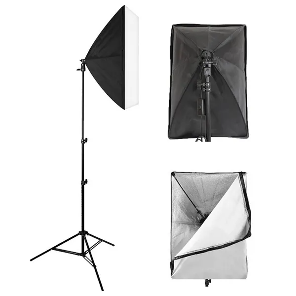 Hordozható fotós világítási készlet - softbox, állvány, foglalat