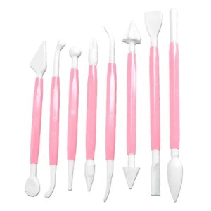 Tortadíszítő spatula készlet, 8 db, rózsaszín