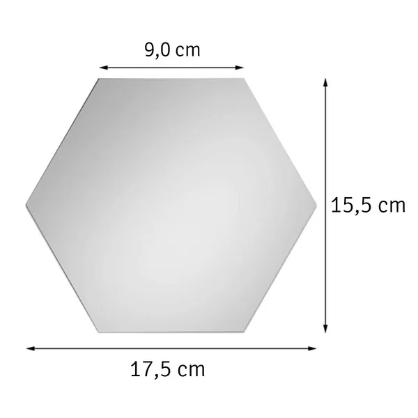 12 db dekoratív akril hatszögletű tükör panel