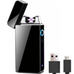 USB töltésű kompakt plazma öngyújtó, fekete