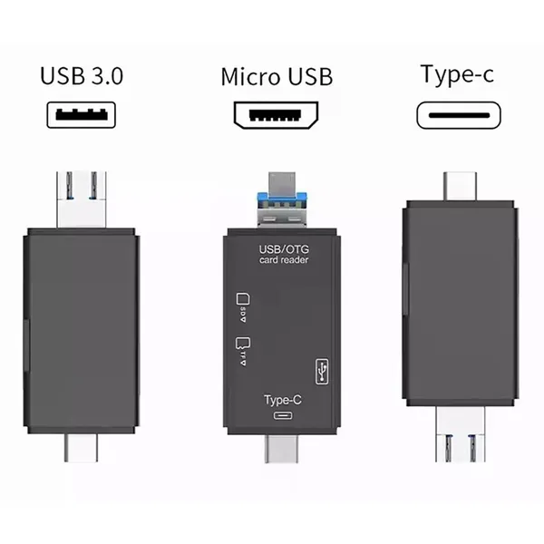 Univerzális 5 az 1-ben usb kártyaolvasó 128gb-ig