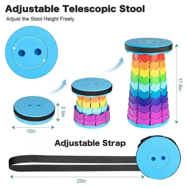 Herzberg hg-04067: teleszkópos állítható összecsukható kültéri szék - többszínű