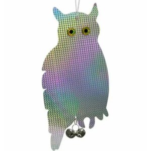 Fényvisszaverő madárriasztó ülő bagoly 41cm pvc