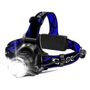 Cree-xml-t6z led fejlámpa, víz- és ütésálló, 4 világítási mód, zoom funkcióval