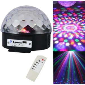 XXL LED diszkógömb projektor, távirányítóval, hangszóróval, USB, 9 üzemmód