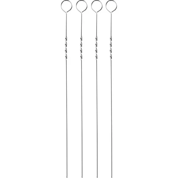 Bbq line saslik pálcika 4 db, 37,5 cm, krómozott acél, grill eszköz