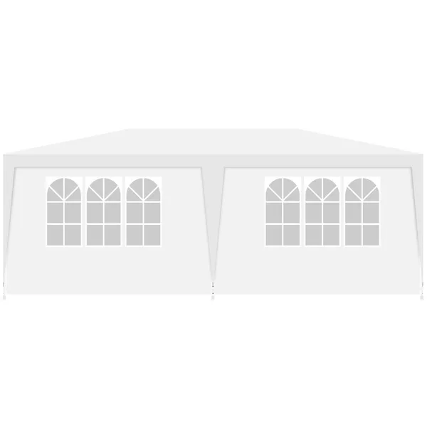 Saska garden kerti pavilon sátor 6x3m, 6 oldalfal, fehér - Image 2