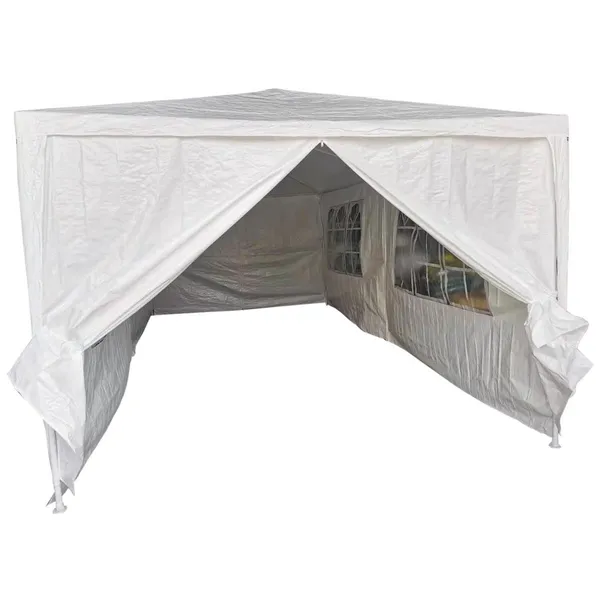 Saska garden kerti pavilon sátor 6x3m, 6 oldalfal, fehér - Image 4