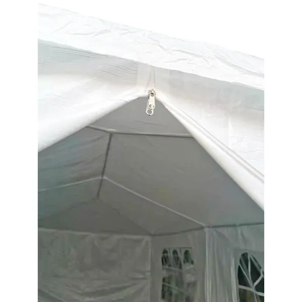 Saska garden kerti pavilon sátor 6x3m, 6 oldalfal, fehér - Image 5