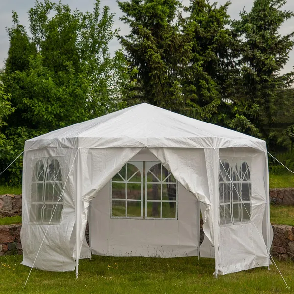 Saska garden hatszögletű fehér kerti pavilon sátor 2x2x2m, 2,6m magas