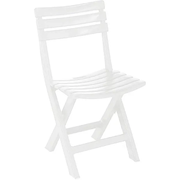 4 db összecsukható fehér műanyag kerti szék, 44x41x78 cm, 2,38 kg