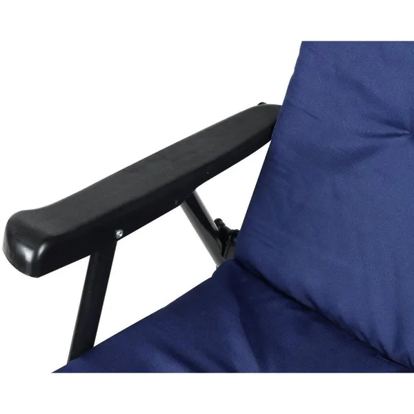 Összecsukható kerti szék párnával, kék, 59x66x45/90cm