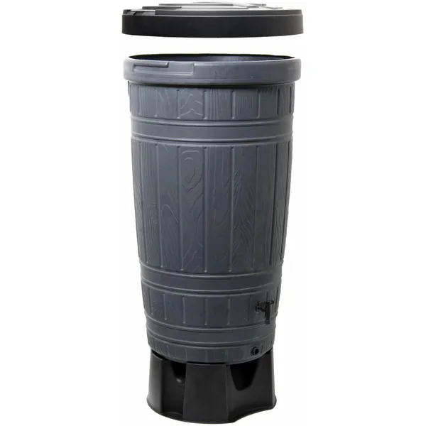 Woodcan 265l esővízgyűjtő hordó - fekete, uv-álló, környezetbarát - Image 2