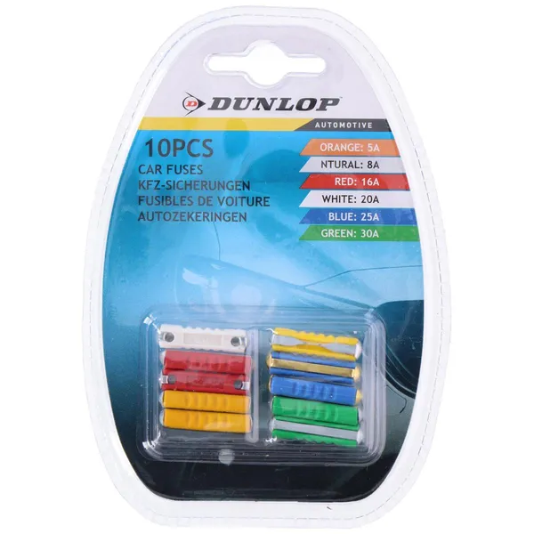 Dunlop 10 darabos színes autóbiztosíték készlet