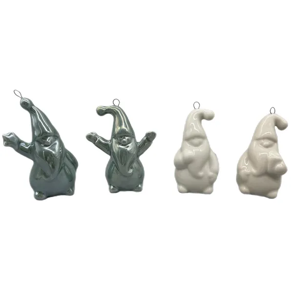 Karácsonyi mikulás porcelán dísz 8 cm - ünnepi dekoráció
