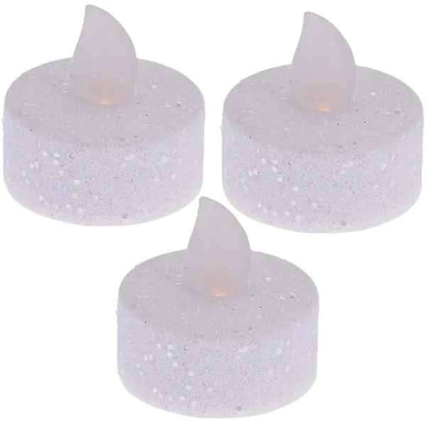 3 db glitteres tea light led gyertya készlet