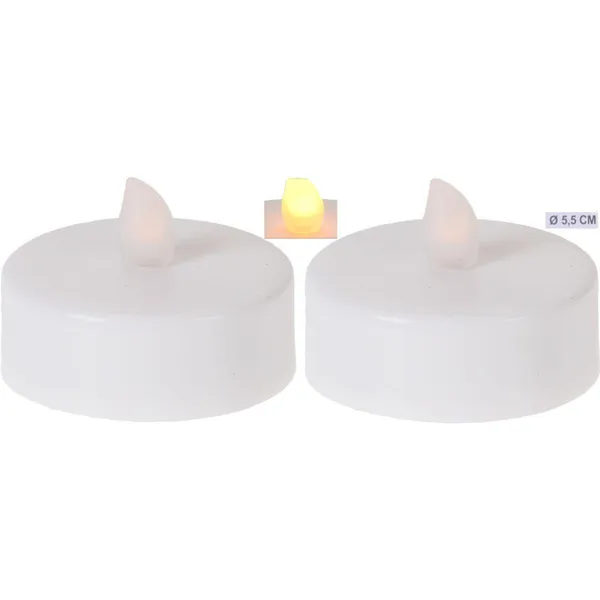 2 db jumbo 58mm tea light led gyertya készlet