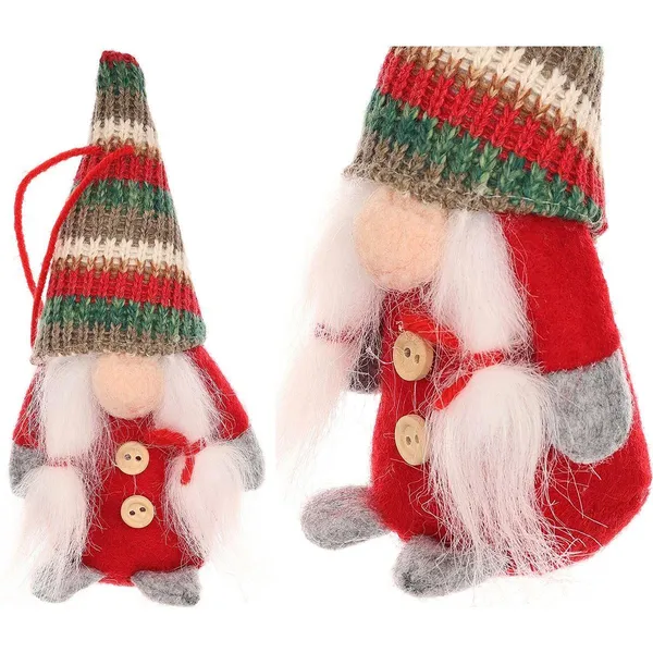 15 cm piros dekorációs manó - saska christmas