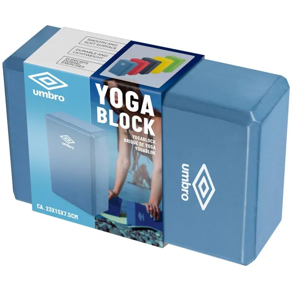 Kék umbro jóga pilates fitness blokk - eva hab, 15x7,5x23 cm