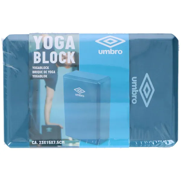 Kék umbro jóga pilates fitness blokk - eva hab, 15x7,5x23 cm