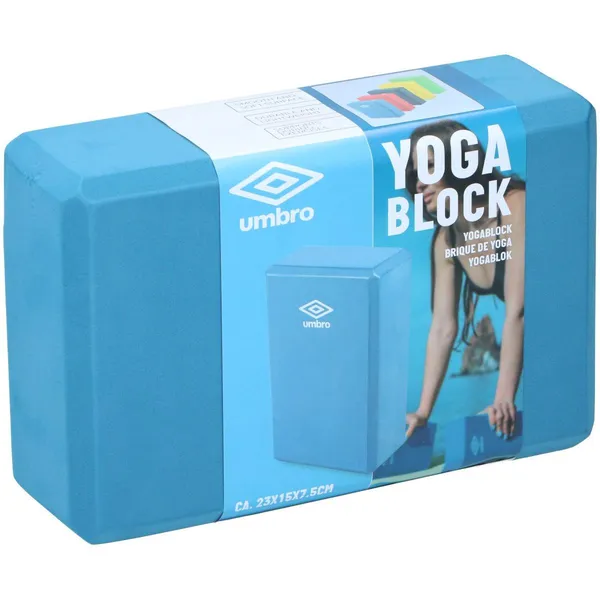 Kék umbro jóga pilates fitness blokk - eva hab, 15x7,5x23 cm