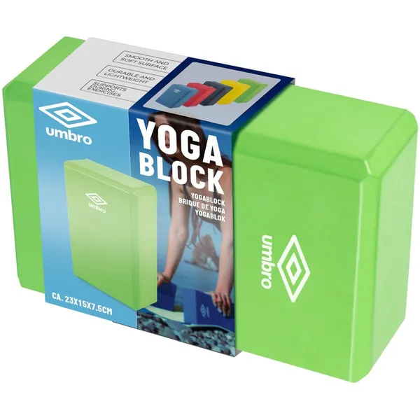 Zöld umbro jóga pilates fitness blokk - eva hab, 15x7,5x23 cm