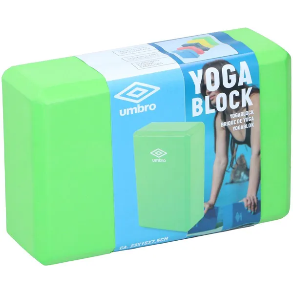 Zöld umbro jóga pilates fitness blokk - eva hab, 15x7,5x23 cm