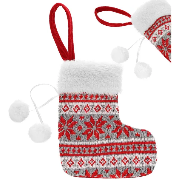 Karácsonyi ajándékzokni függesztő 16x19cm - saska christmas