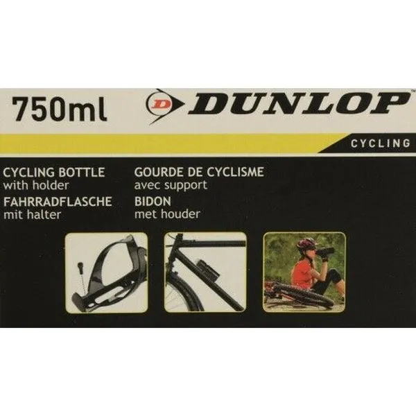 Dunlop 750ml kerékpáros kulacs kosárral - fekete