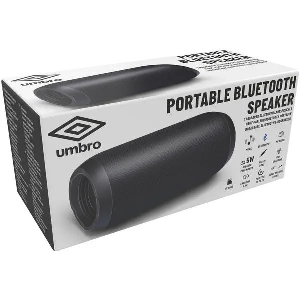 Hordozható vezeték nélküli hangszóró 2x5w umbro bluetooth aux - Image 3