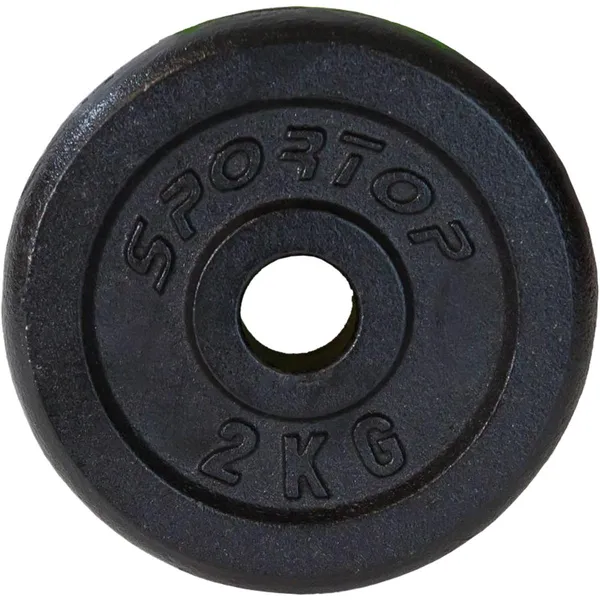 Enero fit öntöttvas súly 2 kg, fekete, 26,5 mm nyílás