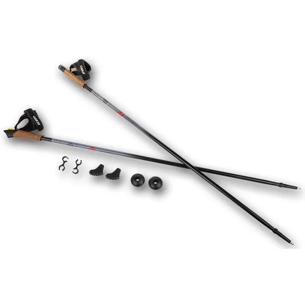 Nordic walking botok 115 cm - alumínium, gumi, párnázott markolat