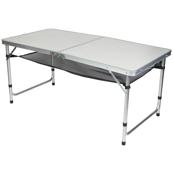 Összecsukható kemping asztal 120x60cm 4 székkel és polccal - Image 3