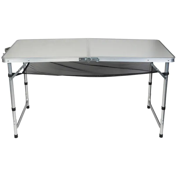 Összecsukható kemping asztal 120x60cm 4 székkel és polccal - Image 4
