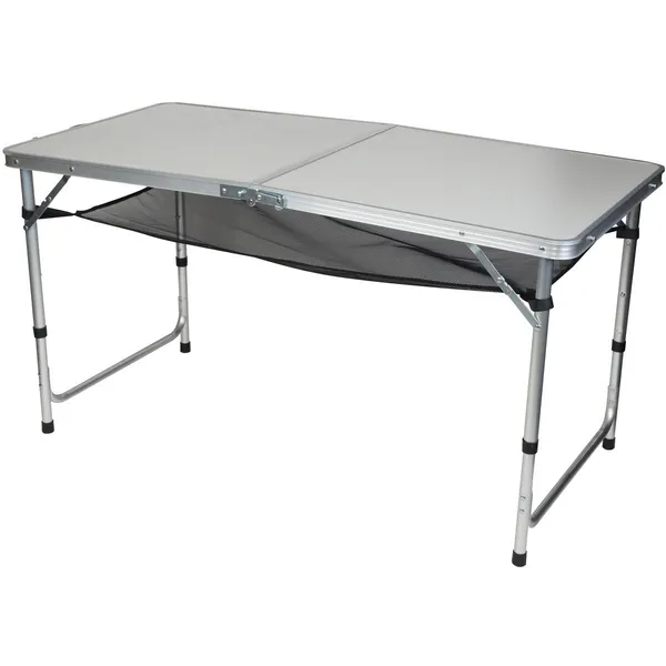 Összecsukható kemping asztal 120x60cm 4 székkel és polccal - Image 5