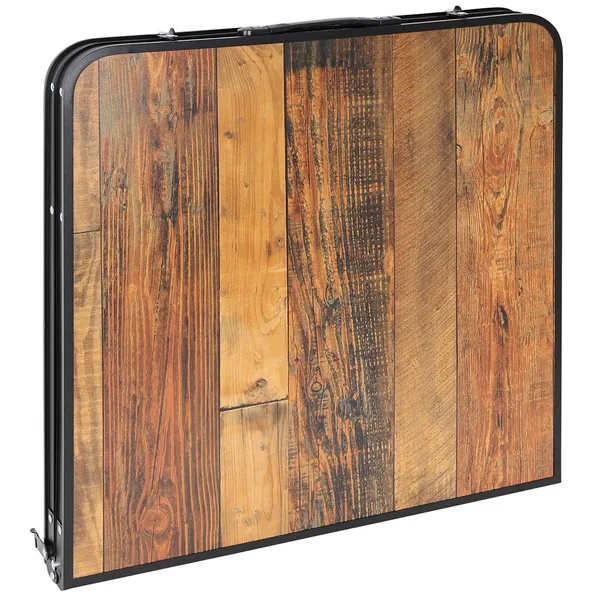 Kemping összecsukható asztal 120x60x70/62/55cm és 4 szék fa - Image 6