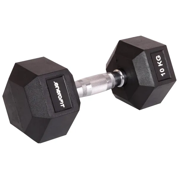 Hex gumírozott súlyzó 10 kg - enero fit