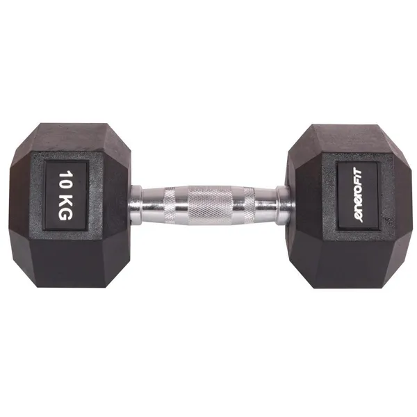 Hex gumírozott súlyzó 10 kg - enero fit