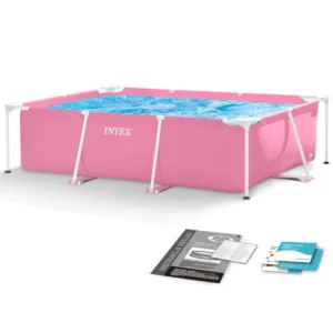 Intex nagy téglalap alakú kerti medence 220x150 cm pink, rózsaszín