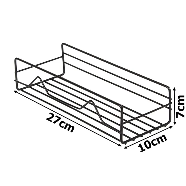 Loft stílusú fém zuhanypolc függő 27x10x7 cm