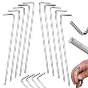 Sátor cövekek acél 22cm 10db kampóval és hurkokkal